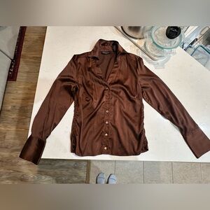Chocolate Silk Blouse